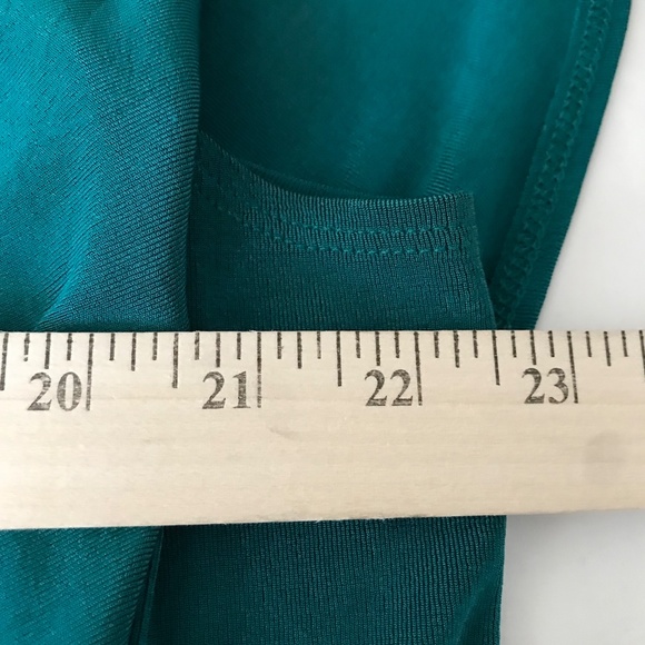 CHICO’S Travelers Flutter Sleeve V Neck Blouse Top Green Teal Size X-Large 16 - Picture 8 of 16
